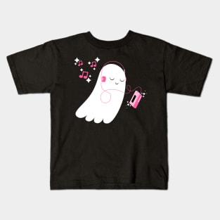 Ghost and Headphones Kids T-Shirt